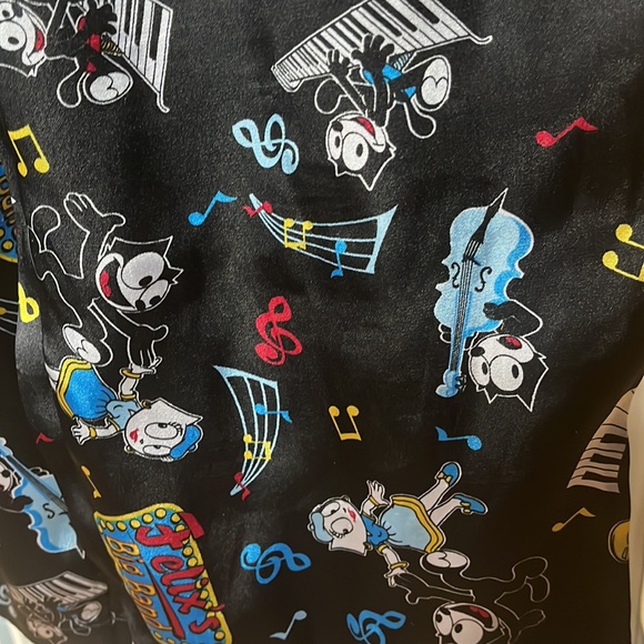 Felix the Cat satin lounge pant PJ or Inseam 28” Waist 14-18”across so 28”-36” - Picture 1 of 12